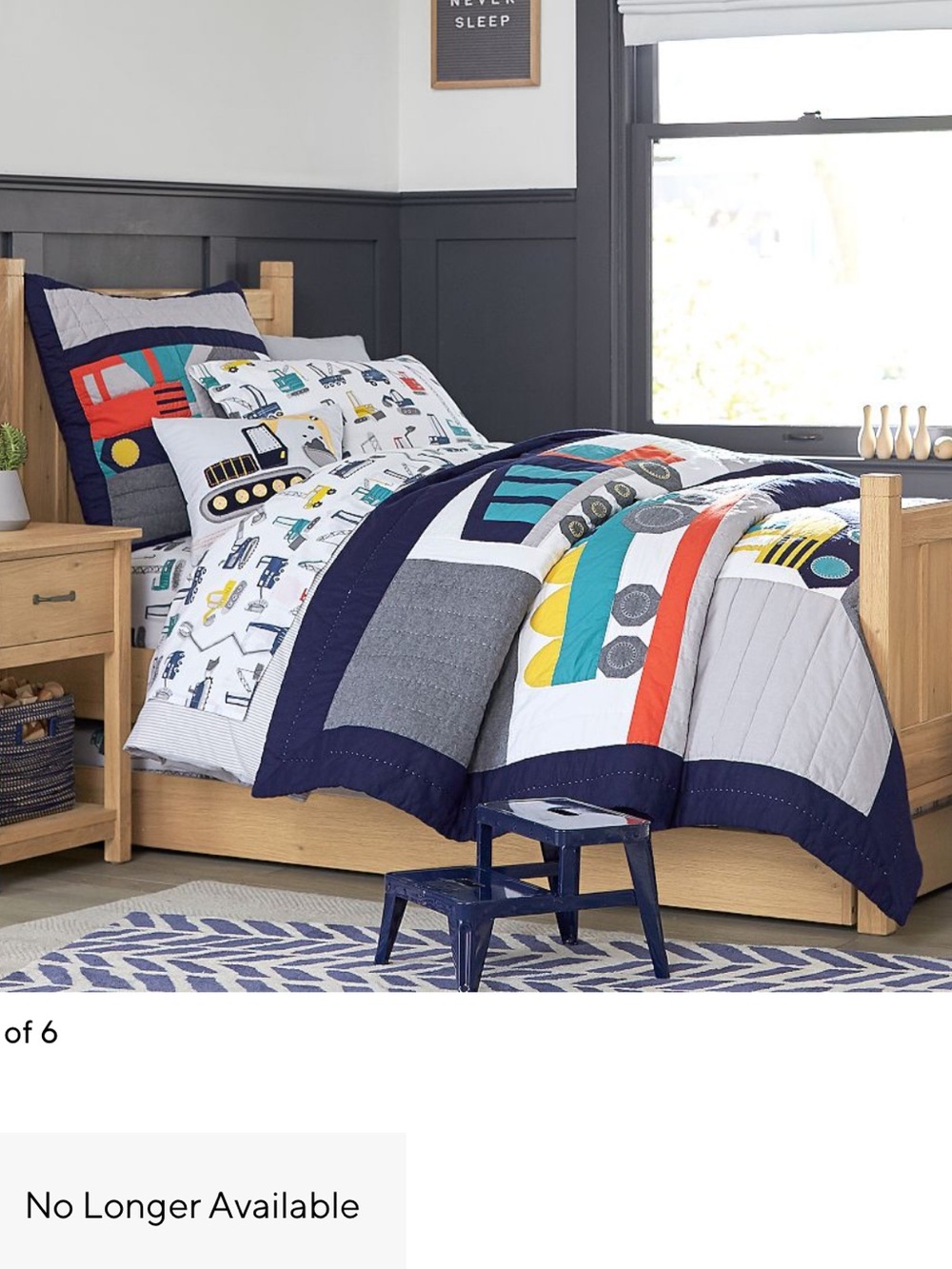 Pottery Barn Kids Jax Construction Quilt and sheet set
